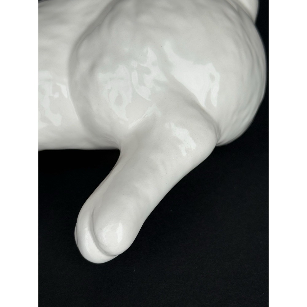 Vintage Sleeping Bunny Rabbit Ceramic Shelf Sitter/Mantel Display White/Pink USA - Picture 4 of 11